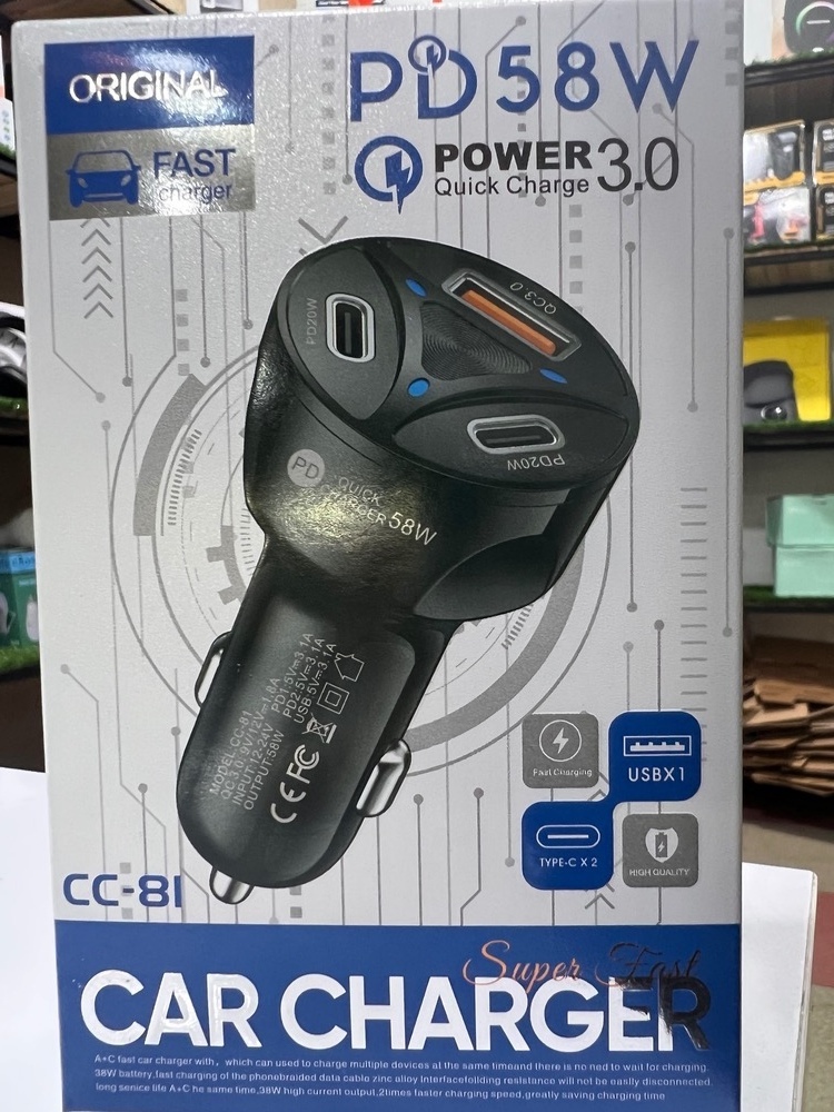 IMG_۲۰۲۶۰۹۰۱_۱۰۵۹۵۷ شارژر فندکی خودرو ORIGINAL مدل PD58W QC3.0 با یک خروجی USB و دو خروجی Type-C - Image 1